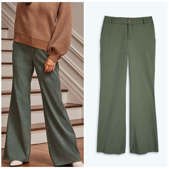 summersalt Pants - Summersalt The Easy Wide Leg Pants Oliver Green